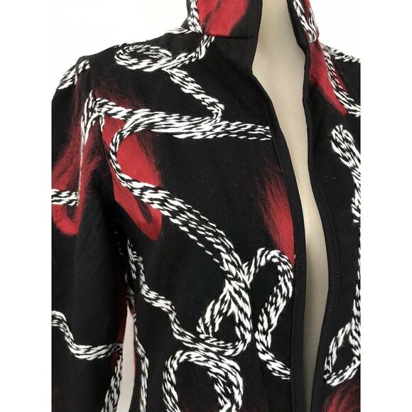 Kaktus Open Front Embroidered Print Jacket - Picture 3 of 12